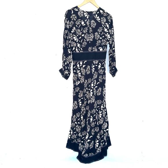 New BA&SH Aude Dress Black White BASH Medium Maxi Long Sundress Viscose Medium - Picture 9 of 9